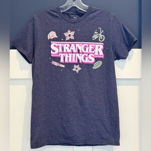 Netflix Stranger Things Kids T-Shirt - Dark Blue and Pink